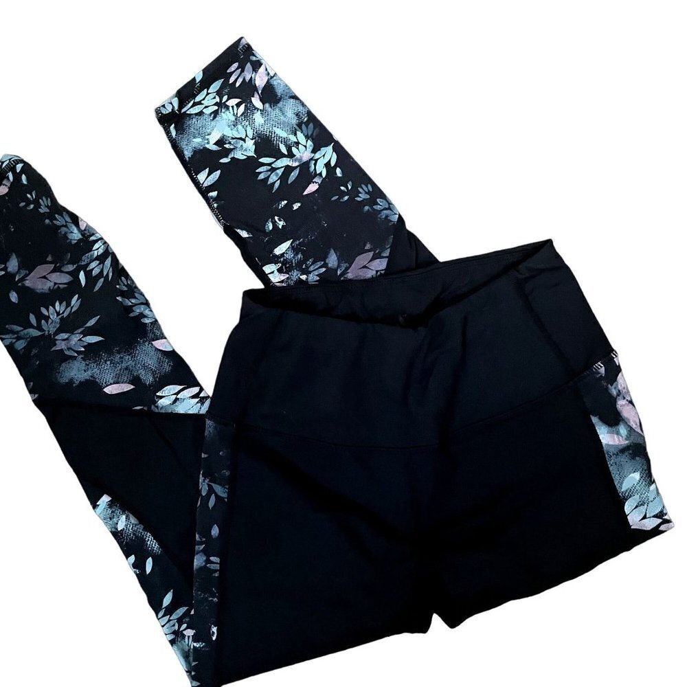 Sketchers black blue purple full length leggings workout athleisure pockets
